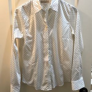 Banana Republic polka dot button-up shirt, size 10